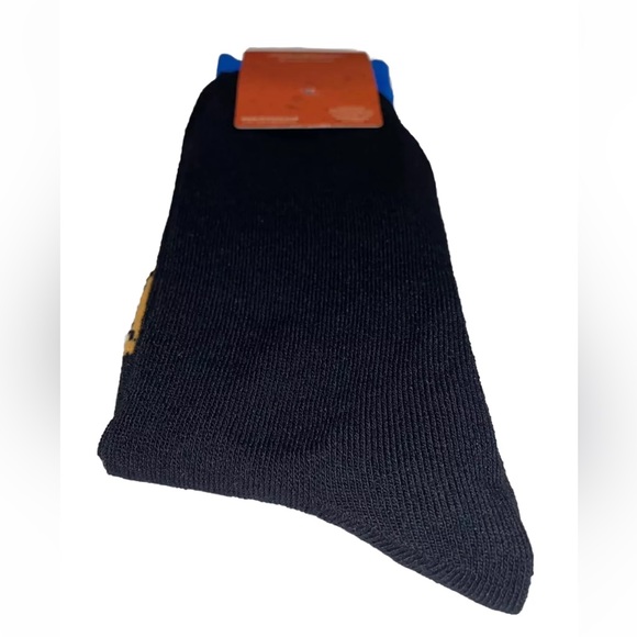 Peanuts Snoopy Crew Socks 1 Pair Men 6.5-12 Blue Orange w Pumpkin Halloween NEW! - Picture 8 of 9